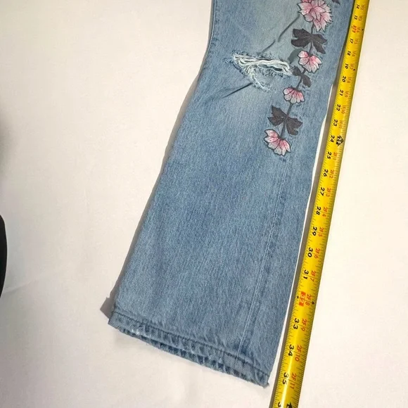 Citizens Of Humanity Emerson Embroidered High Rise boyfriend Slim Jeans 27 - Picture 14 of 16